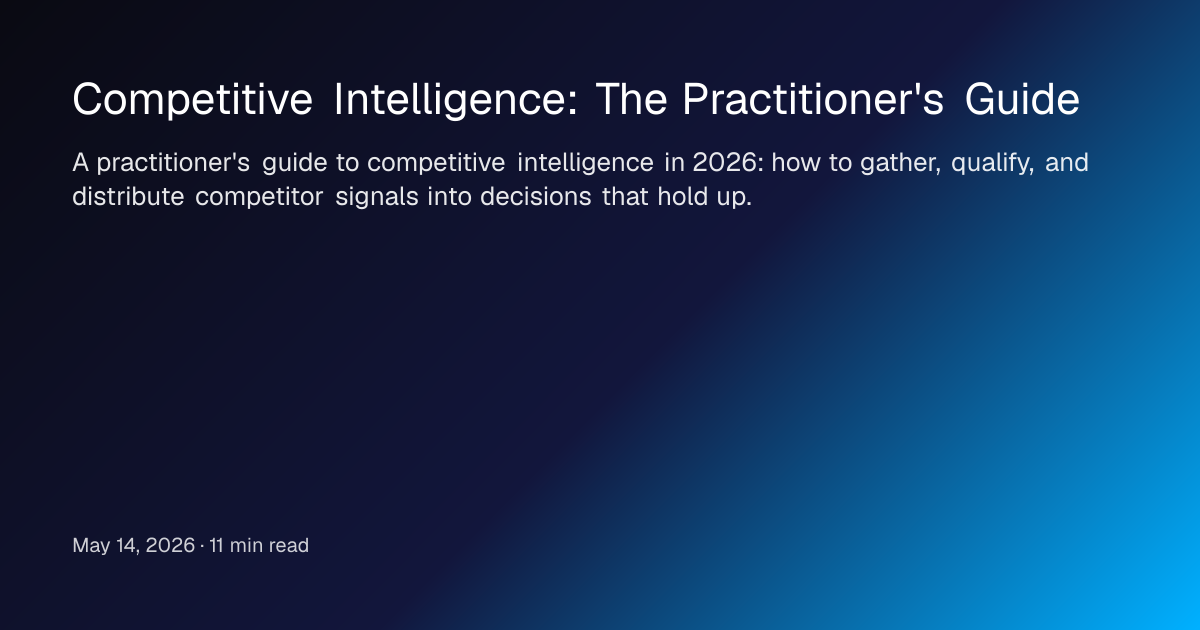 Competitive Intelligence: The Practitioner's Guide